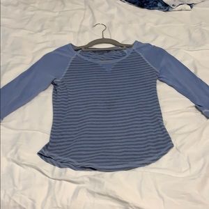 mudd blue and gray striped shirt
